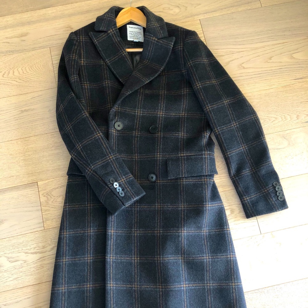 Frank and Oak Plaid Double Breasted Coat